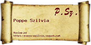 Poppe Szilvia névjegykártya