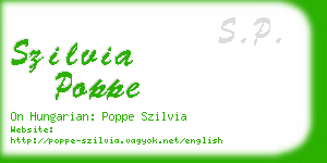 szilvia poppe business card